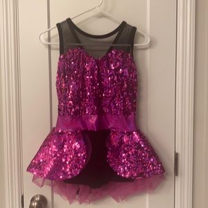 Hot Pink & Black Jazz Dance Costume size Large Child